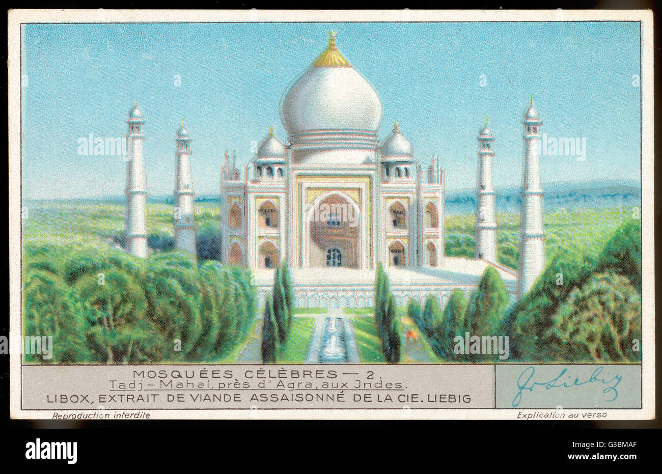 Sans doute le plus beau jamais construit, le Taj est construit par Shah Jehan à la mémoire de sa femme. Il est à 78 mètres de hauteur, et est entouré de beaux jardins. Date : 1631 - 1645 construit Banque D'Images