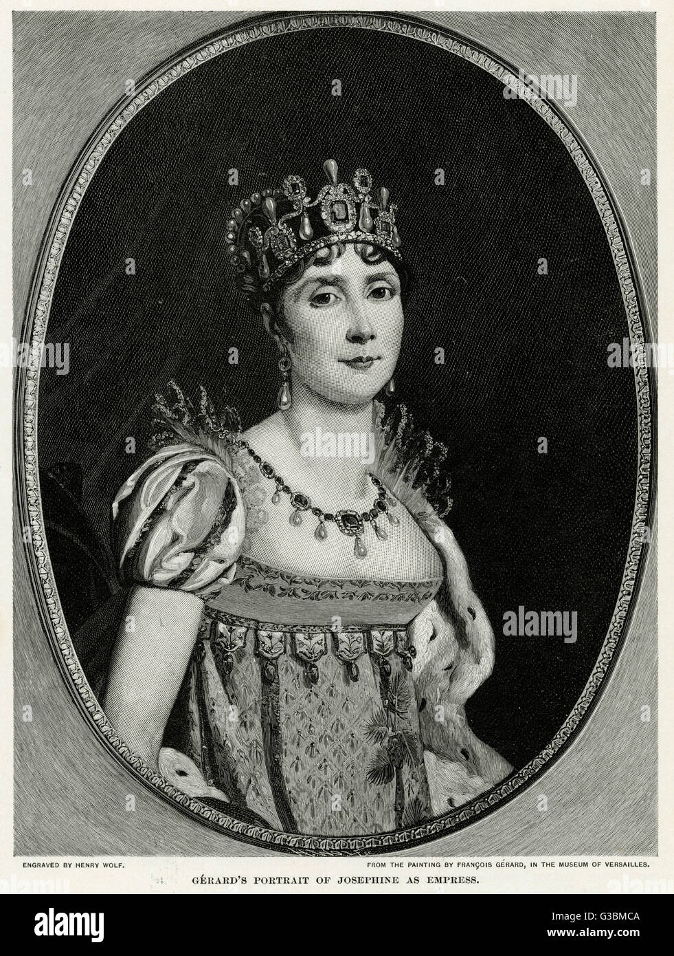 MARIE JOSEPHE ROSE TASCHER de BEAUHARNAIS Impératrice de Napoléon I portant couronne et collier. Date : 1763 - 1814 Banque D'Images