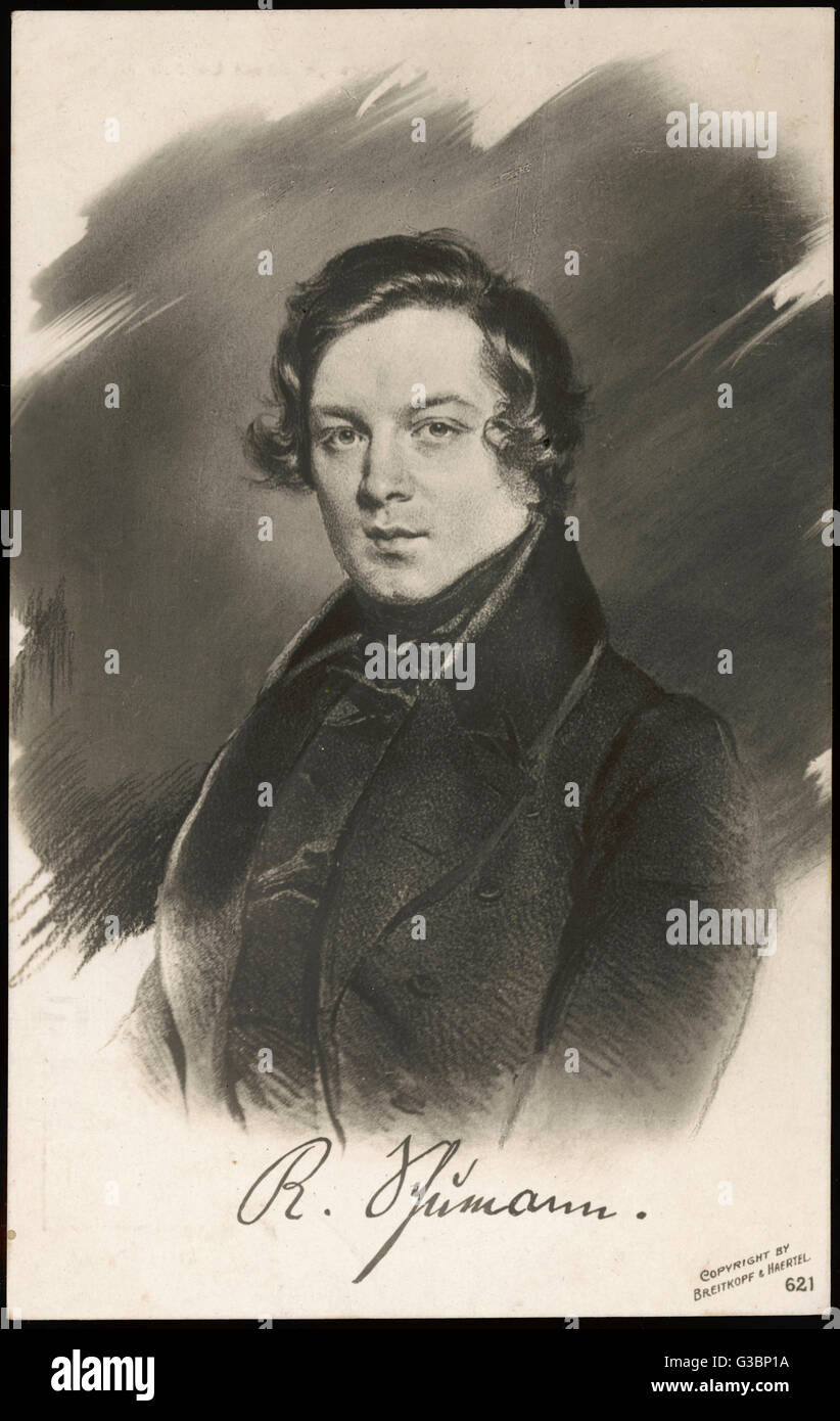 ROBERT SCHUMANN, musicien Allemand Date : 1810 - 1856 Banque D'Images