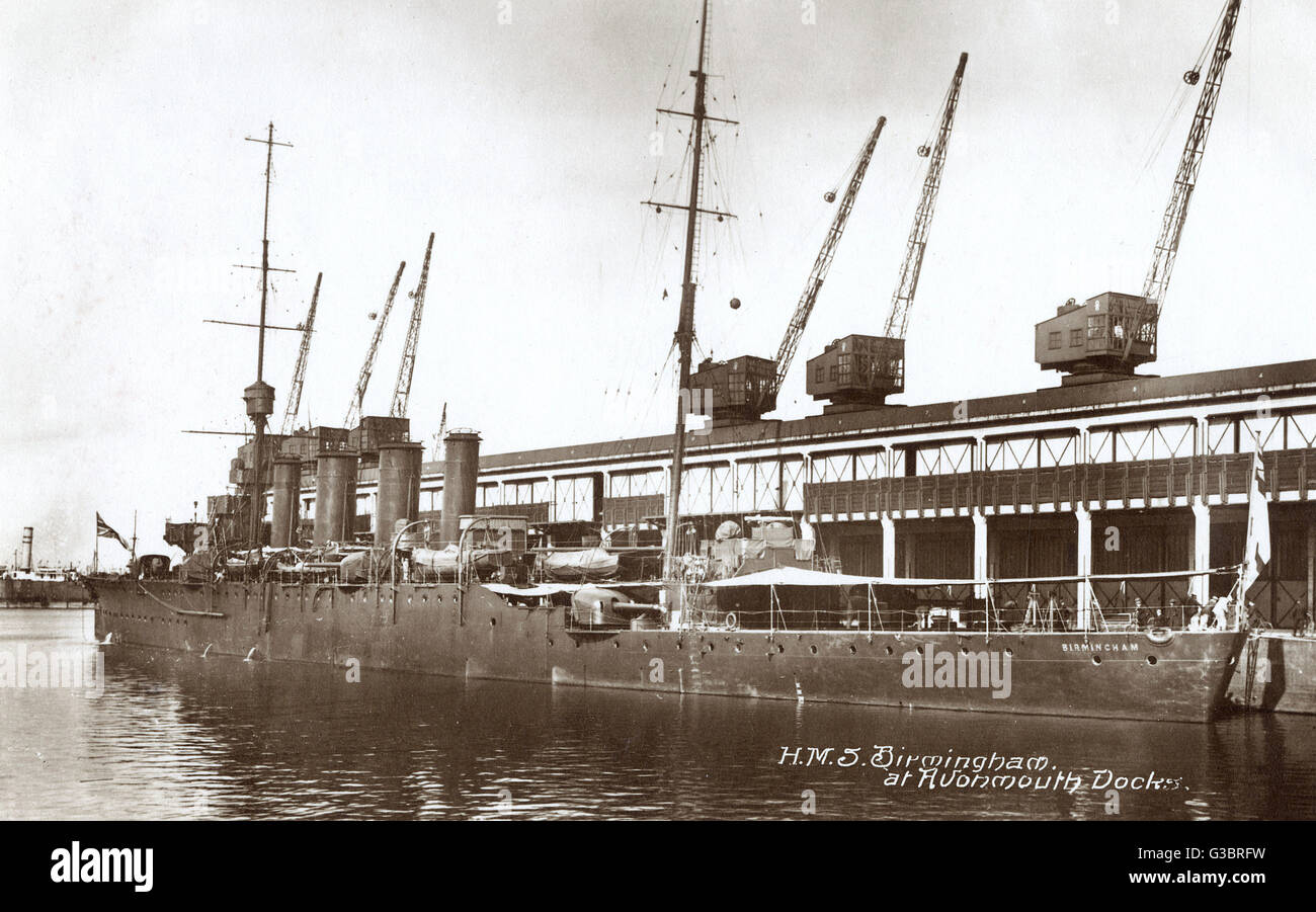 HMS Birmingham, croiseur léger britannique Banque D'Images