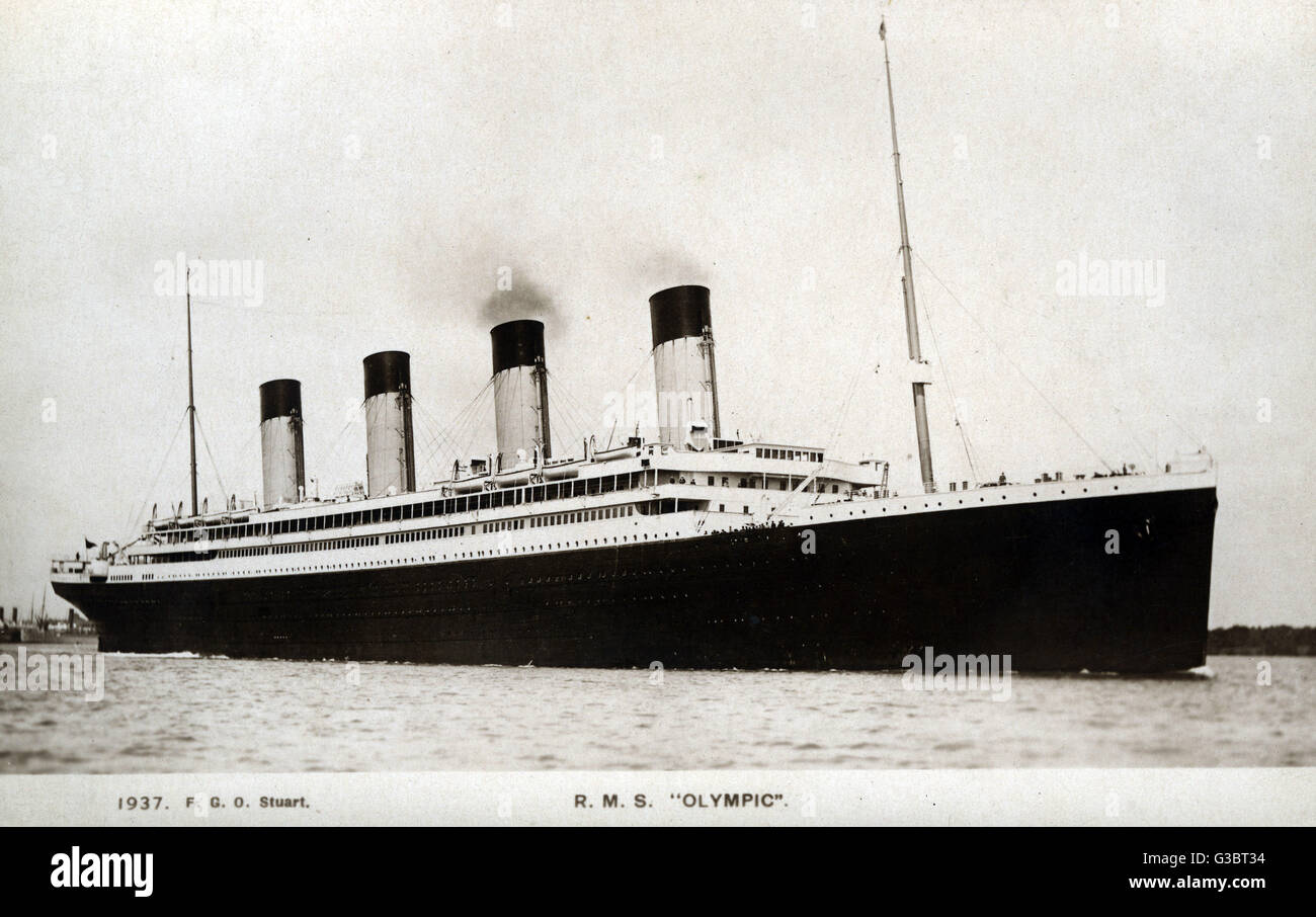 RMS Olympic, paquebot de la White Star Line. circa 1910 Banque D'Images
