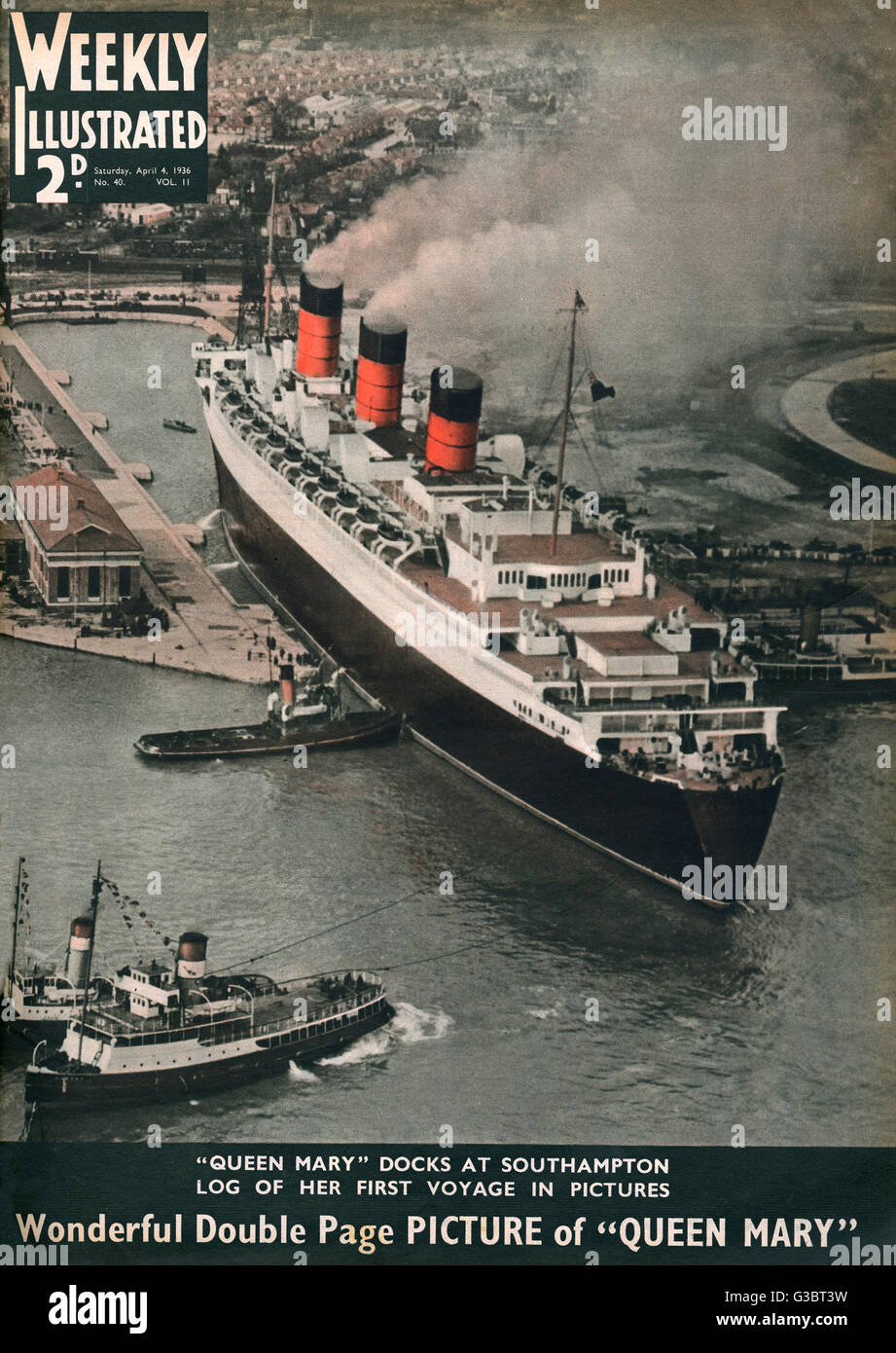 Queen Mary Ocean Liner 1936 Banque D'Images