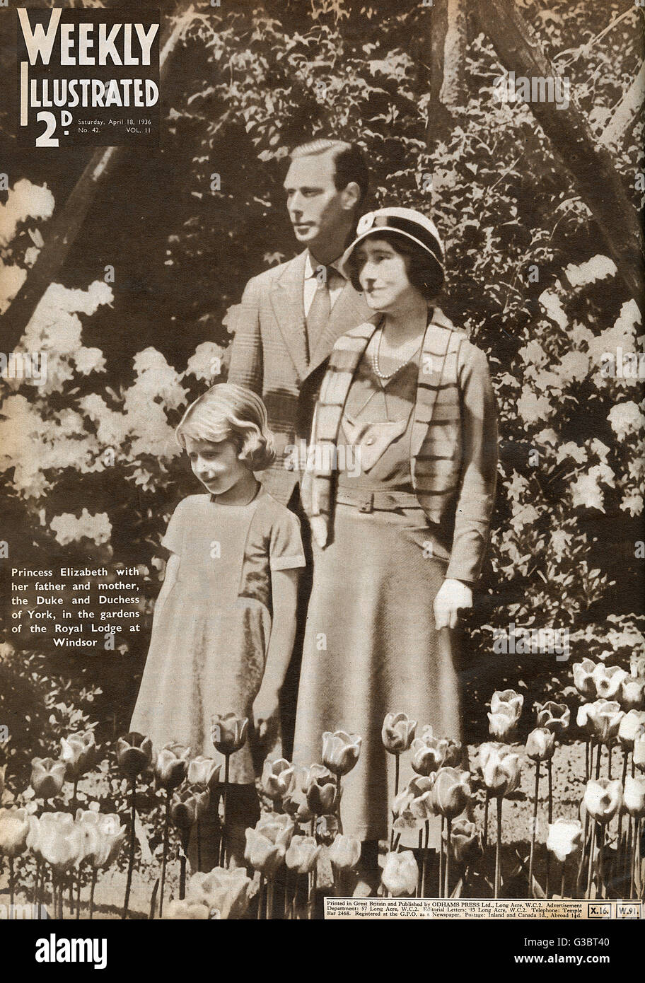 Duc et duchesse de York et leur fille Elizabeth Banque D'Images
