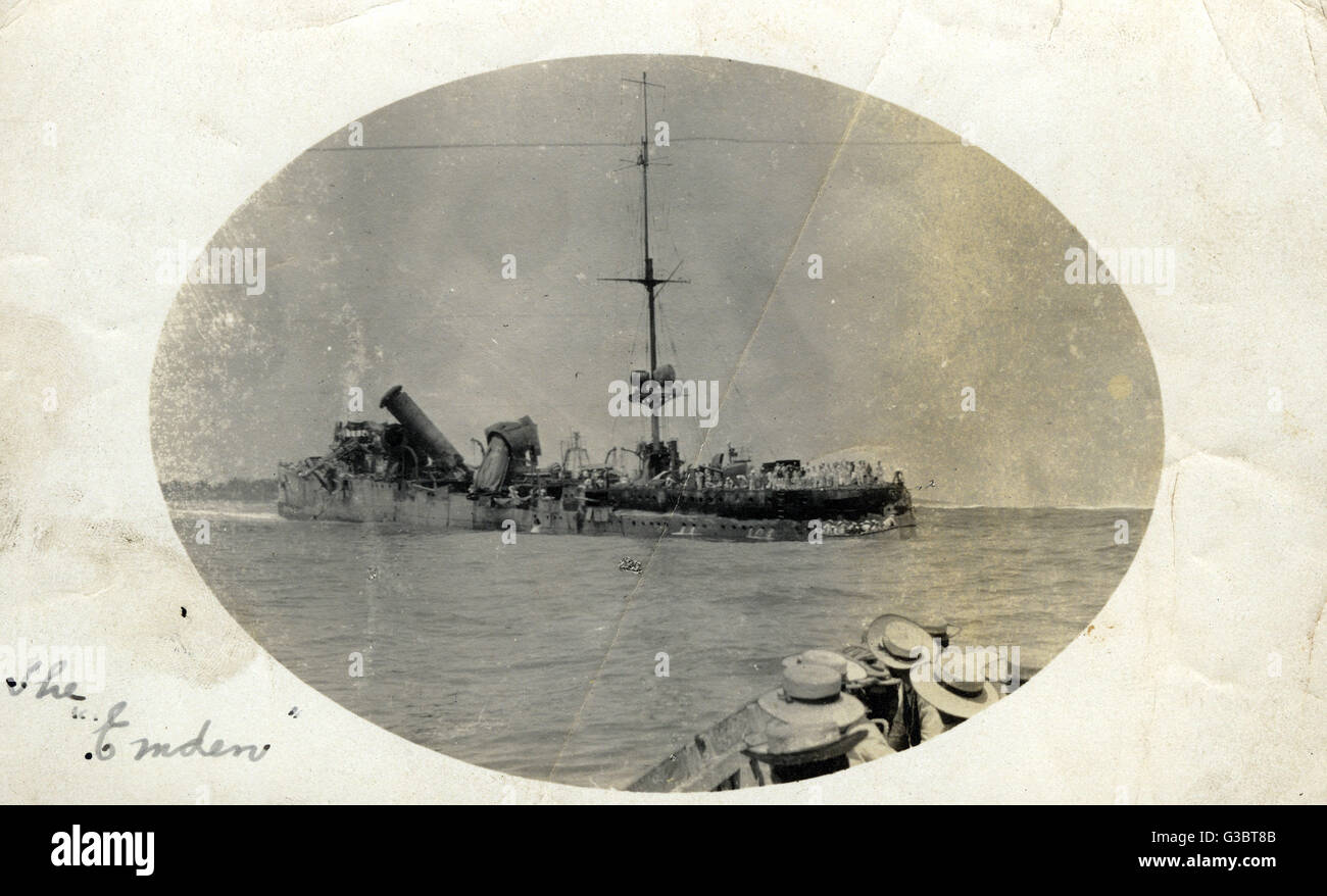 Croiseur allemand SMS Emden, WW1 Banque D'Images
