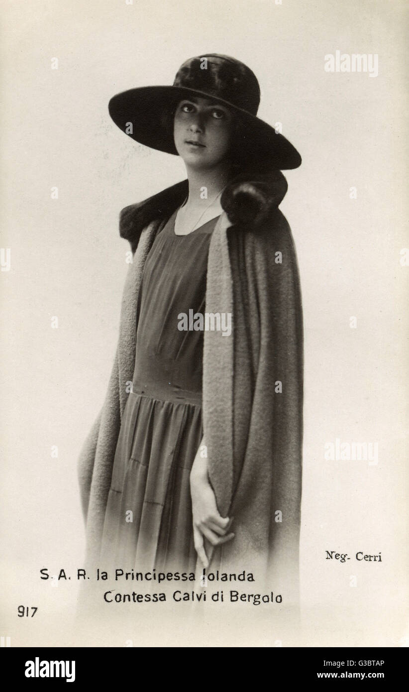 Princesse Yolanda - comtesse de Bergolo Banque D'Images