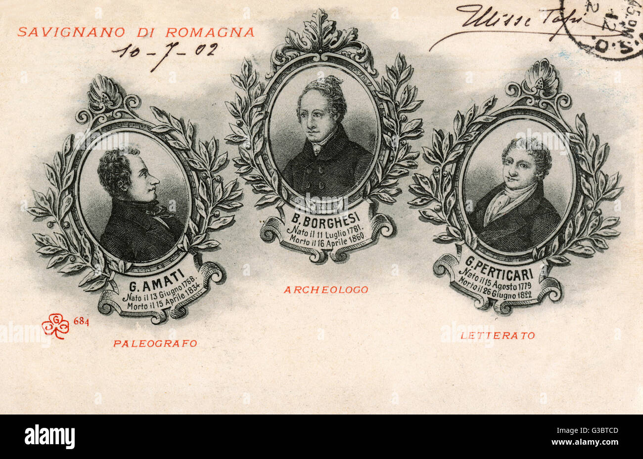 Trois portraits de Savignano, Romagne, Italie Banque D'Images