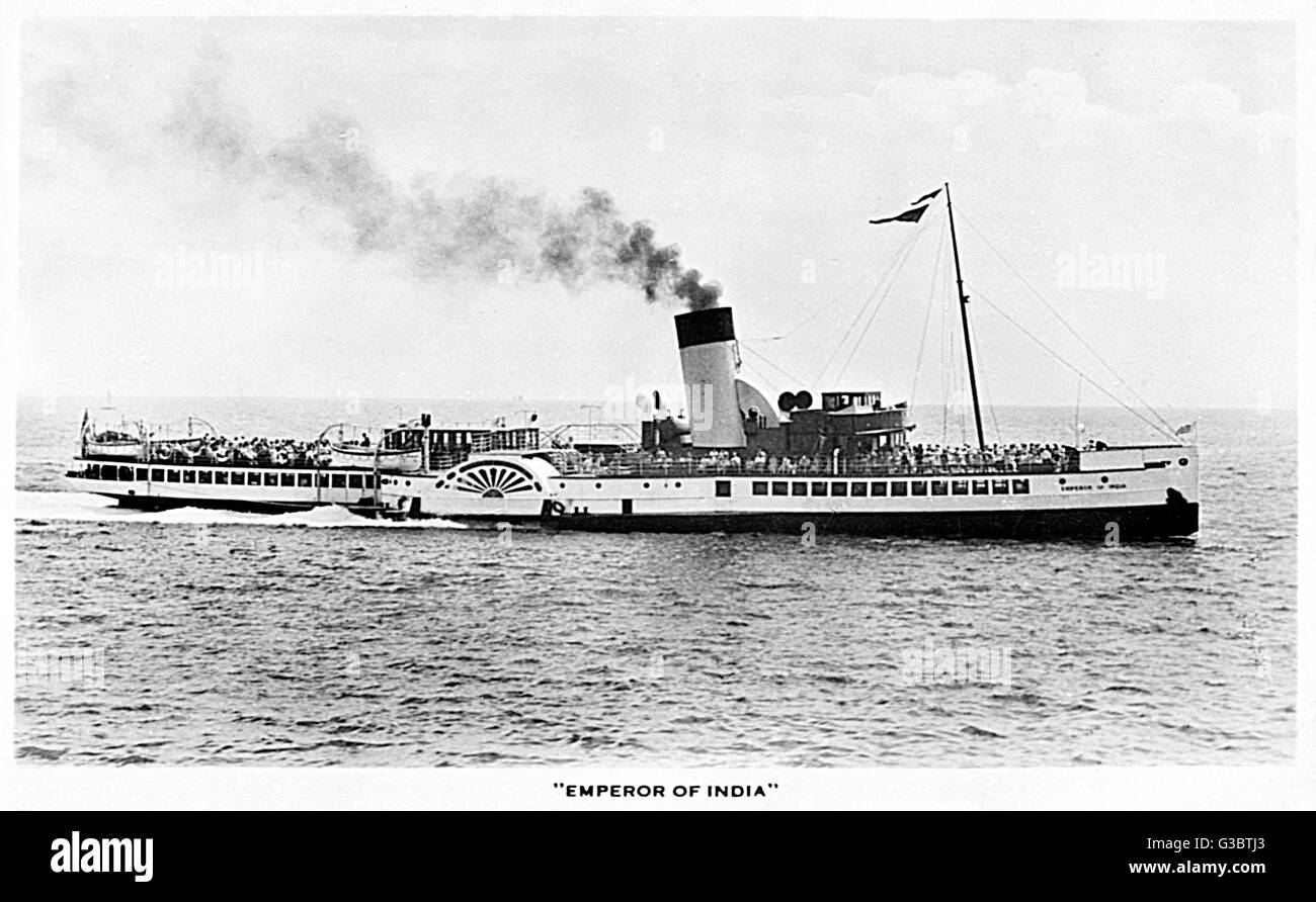 L'empereur de l'Inde bateau à vapeur à aubes, en mer Banque D'Images