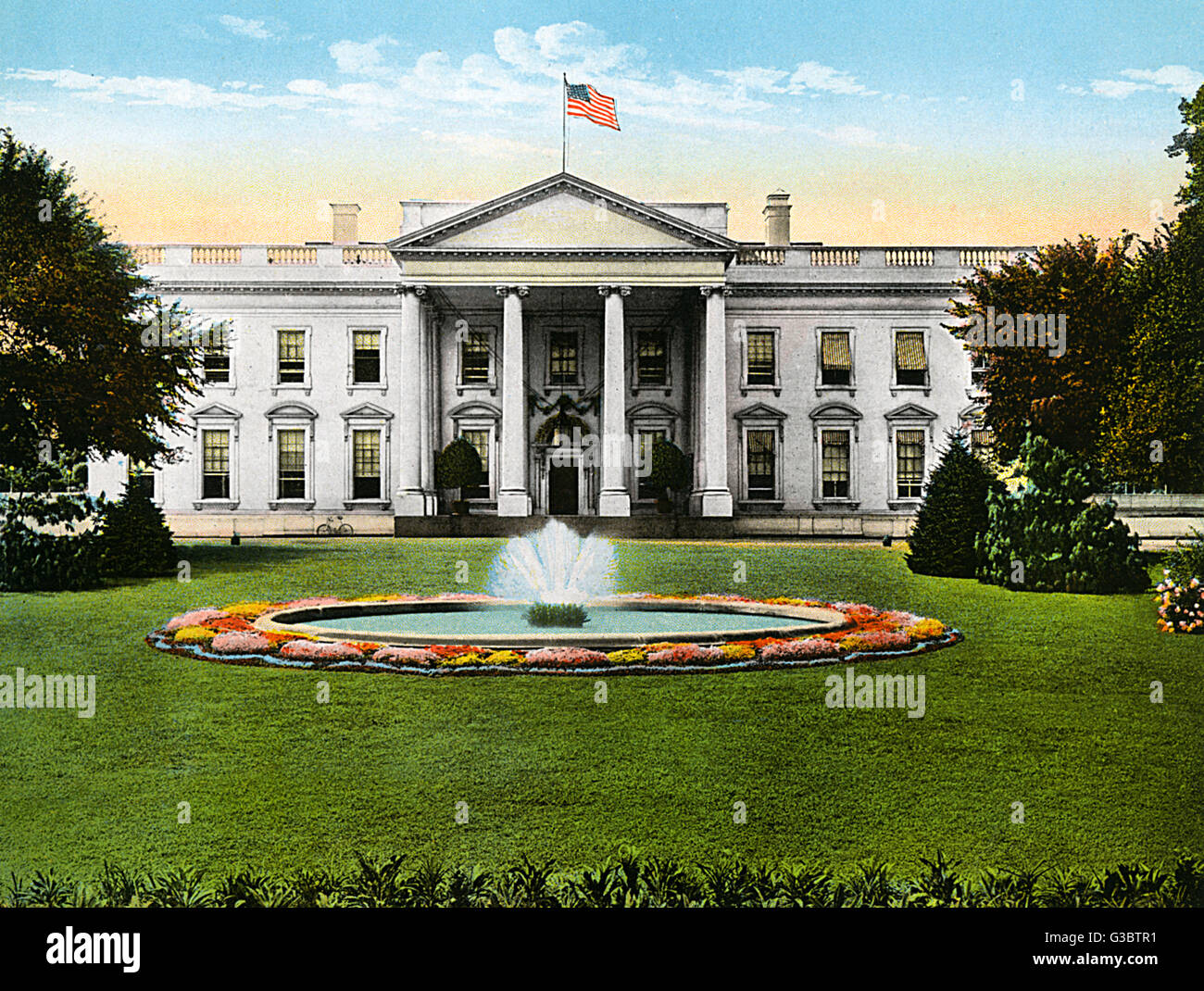 Washington DC, Etats-Unis - la Maison Blanche depuis Penn Avenue Banque D'Images