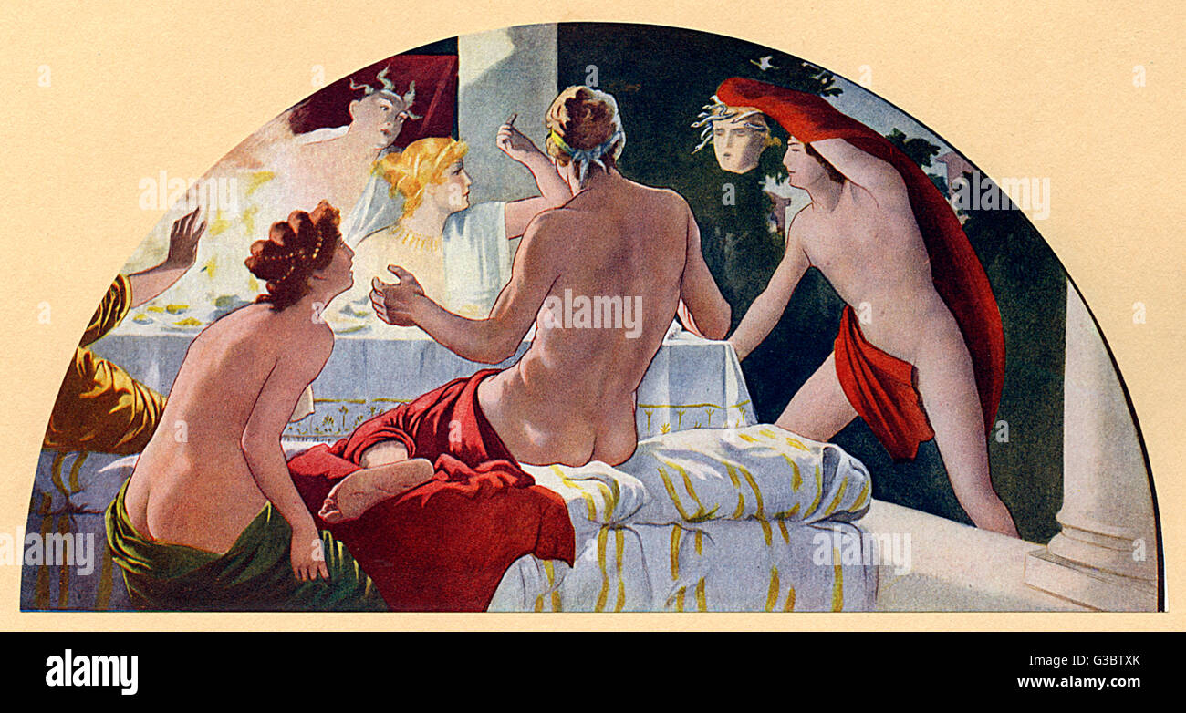 Washington DC, Etats-Unis - Bibliothèque de la fresque du Congrès - Perseus Banque D'Images