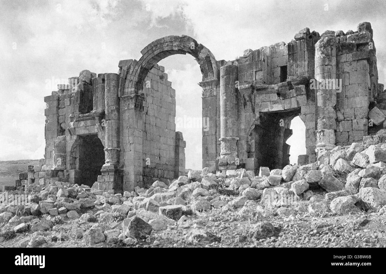 Arche triomphale à Jerash (Gerasa), Jordanie, Terre Sainte Banque D'Images