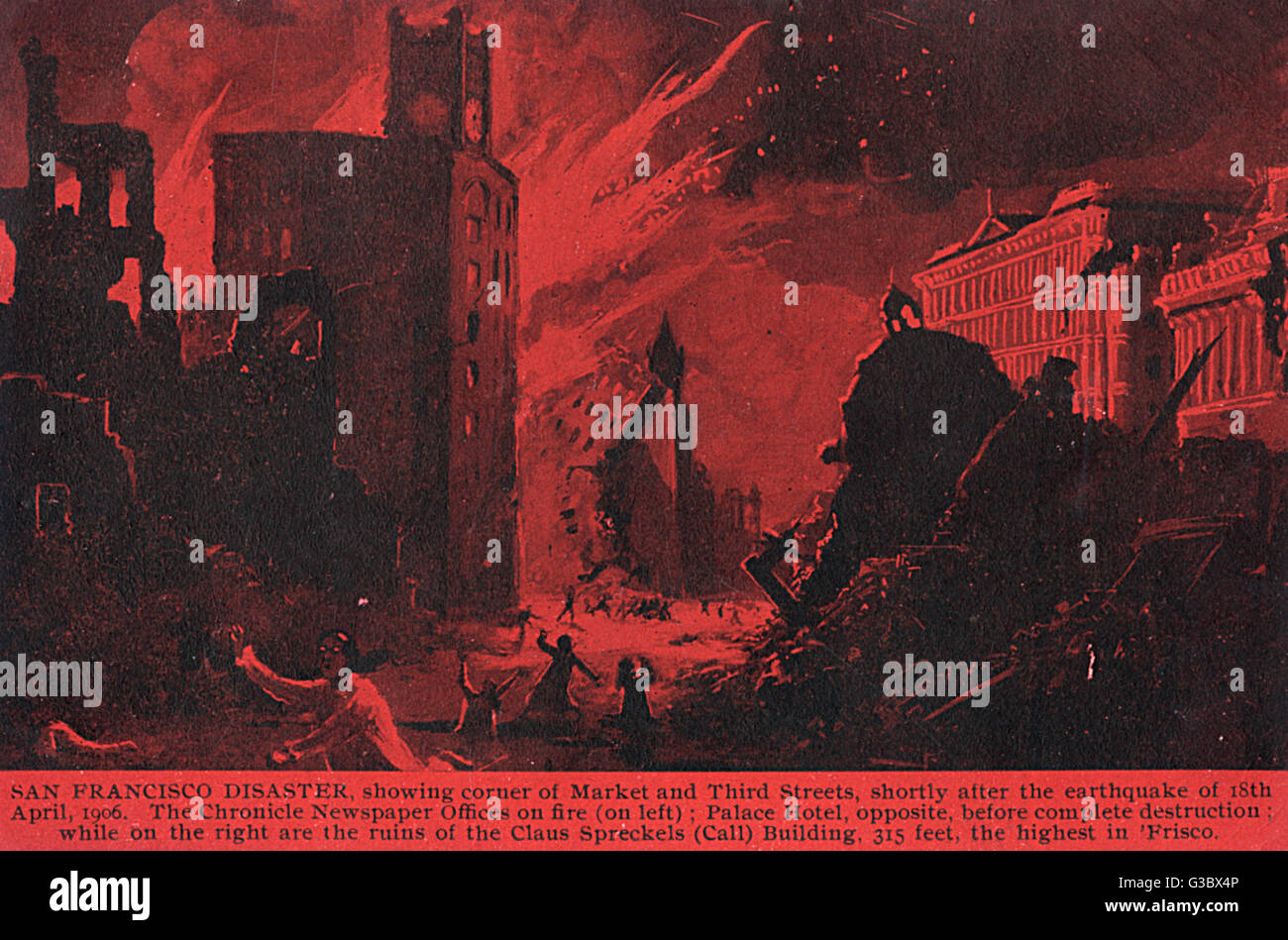 Tremblement de terre et incendie, San Francisco, Californie, États-Unis Banque D'Images