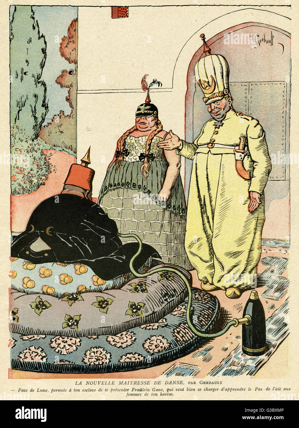 Caricature, la nouvelle maîtresse de danse, WW1 Banque D'Images