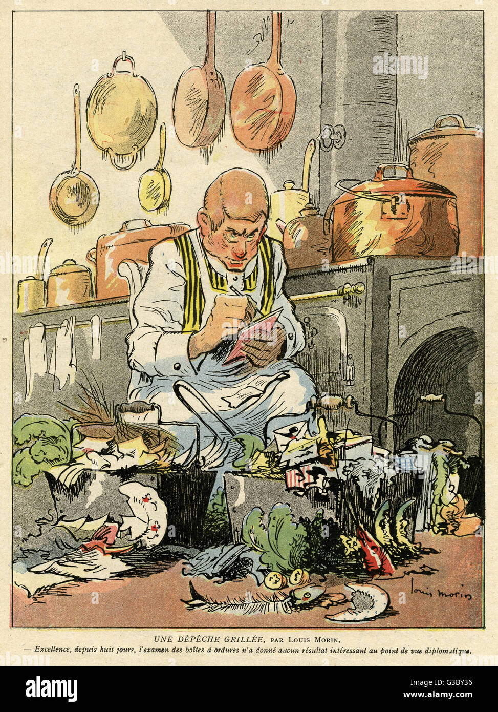 Caricature, Un télégramme sec, WW1 Banque D'Images