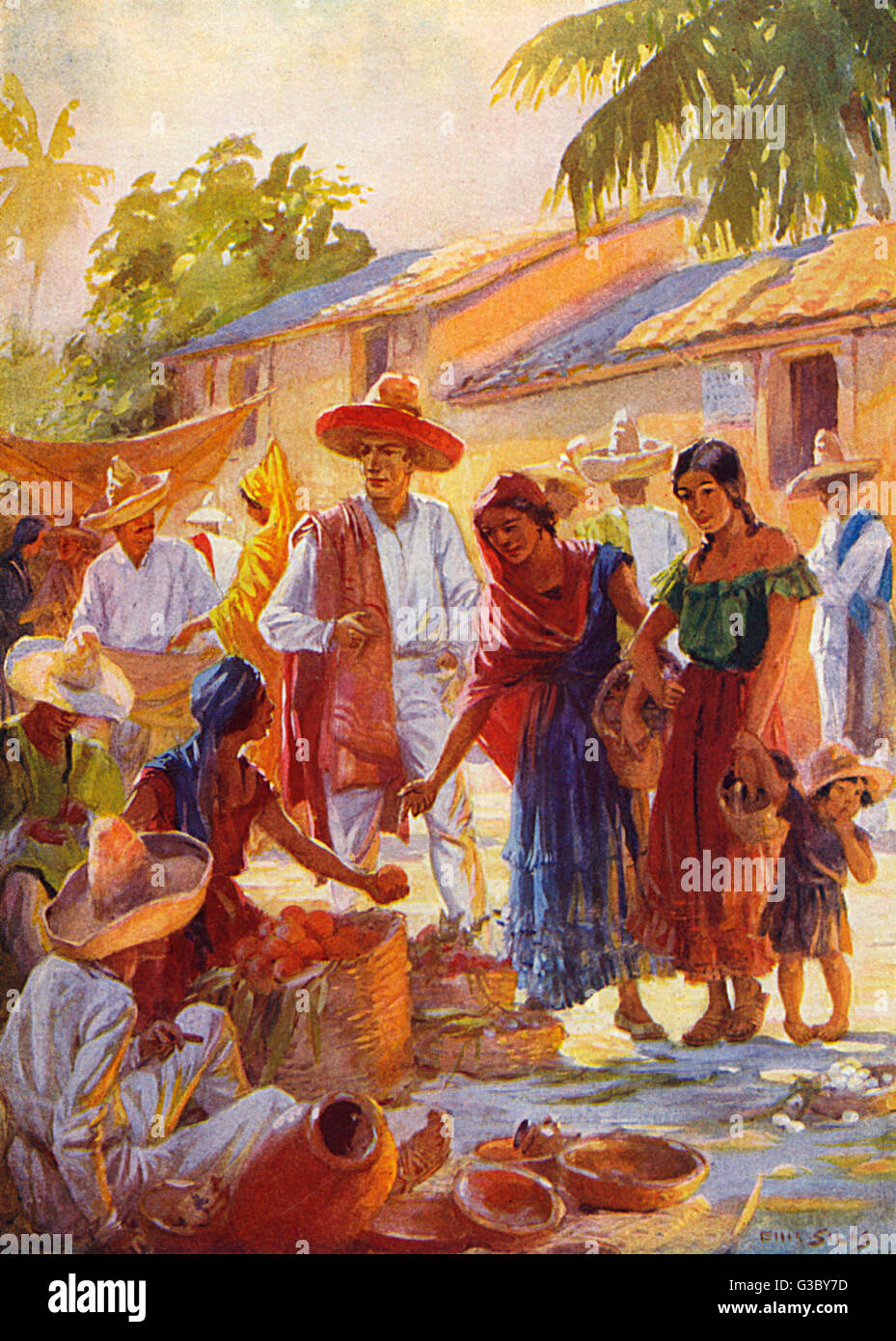 Journée du marché dans un village mexicain Banque D'Images