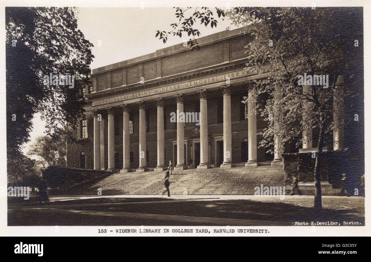 Bibliothèque Widener, Université Harvard, Cambridge, Mass, États-Unis Banque D'Images