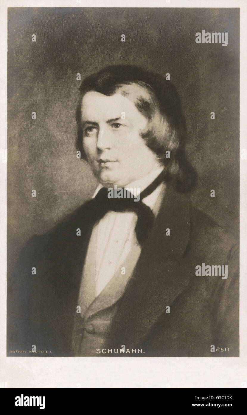 Robert Schumann (1810-1856) - compositeur et critique musical. Date : vers 1850 Banque D'Images