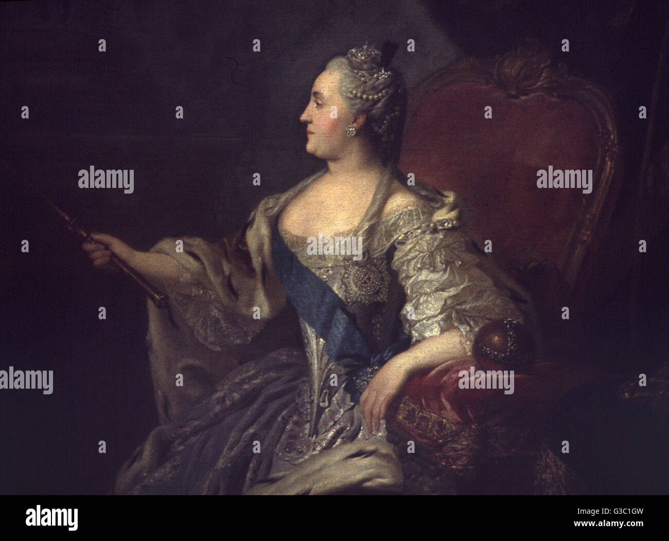 Catherine la Grande de Russie, portrait de Rokotov Banque D'Images