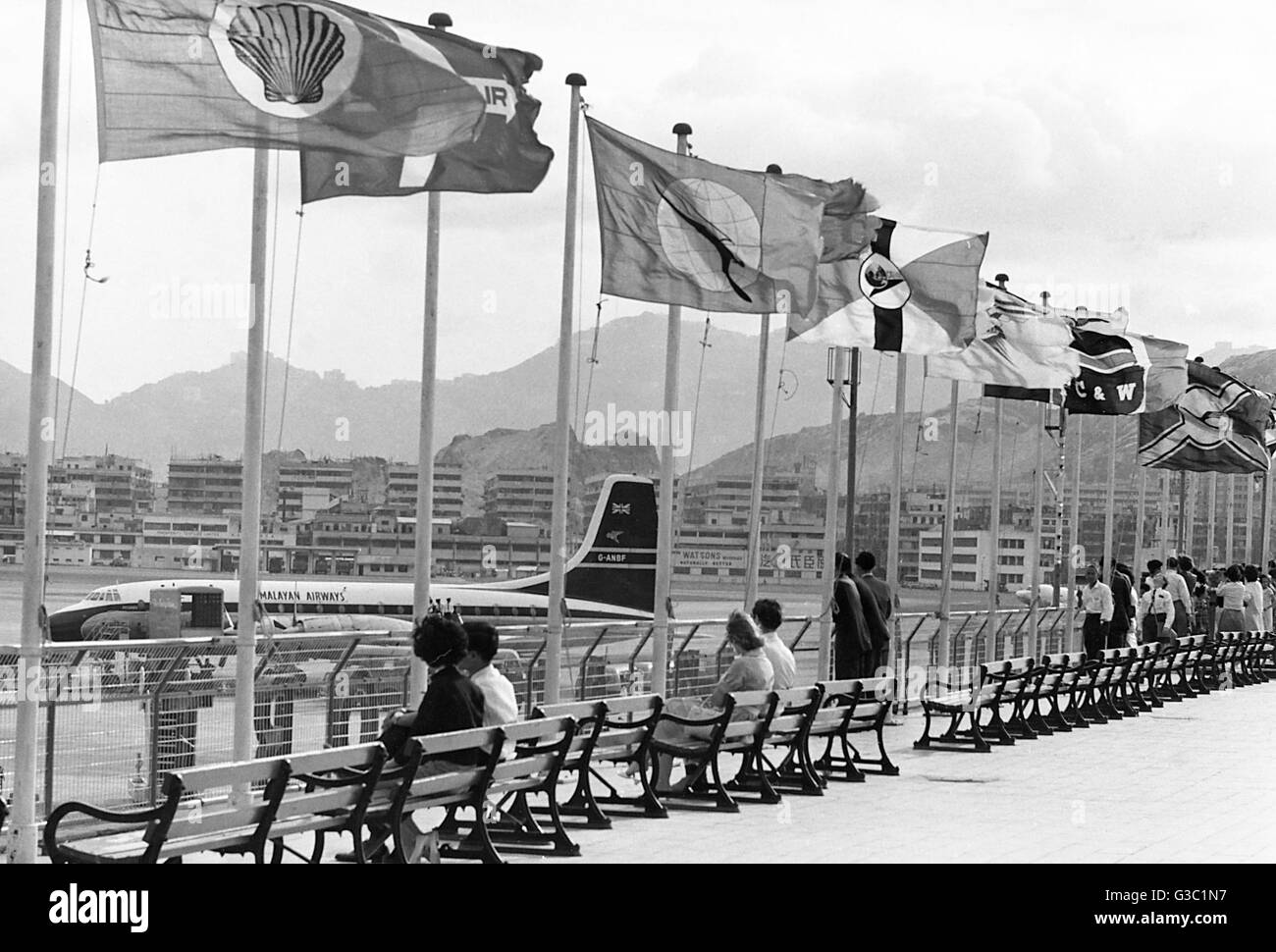 Scène à l'aéroport de Kai Tak, Hong Kong, Chine Banque D'Images