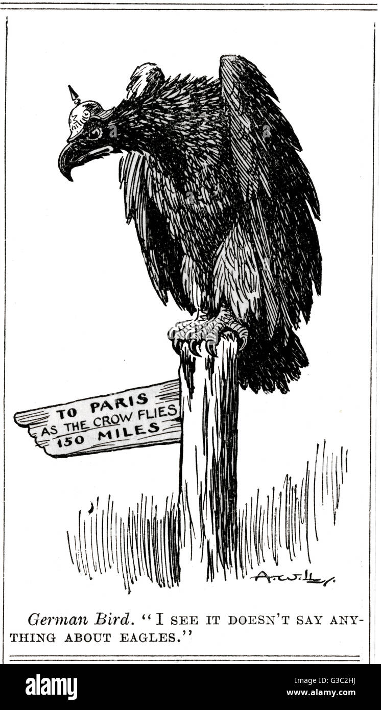 WW1 - Cartoon - comme l'aigle vole Banque D'Images