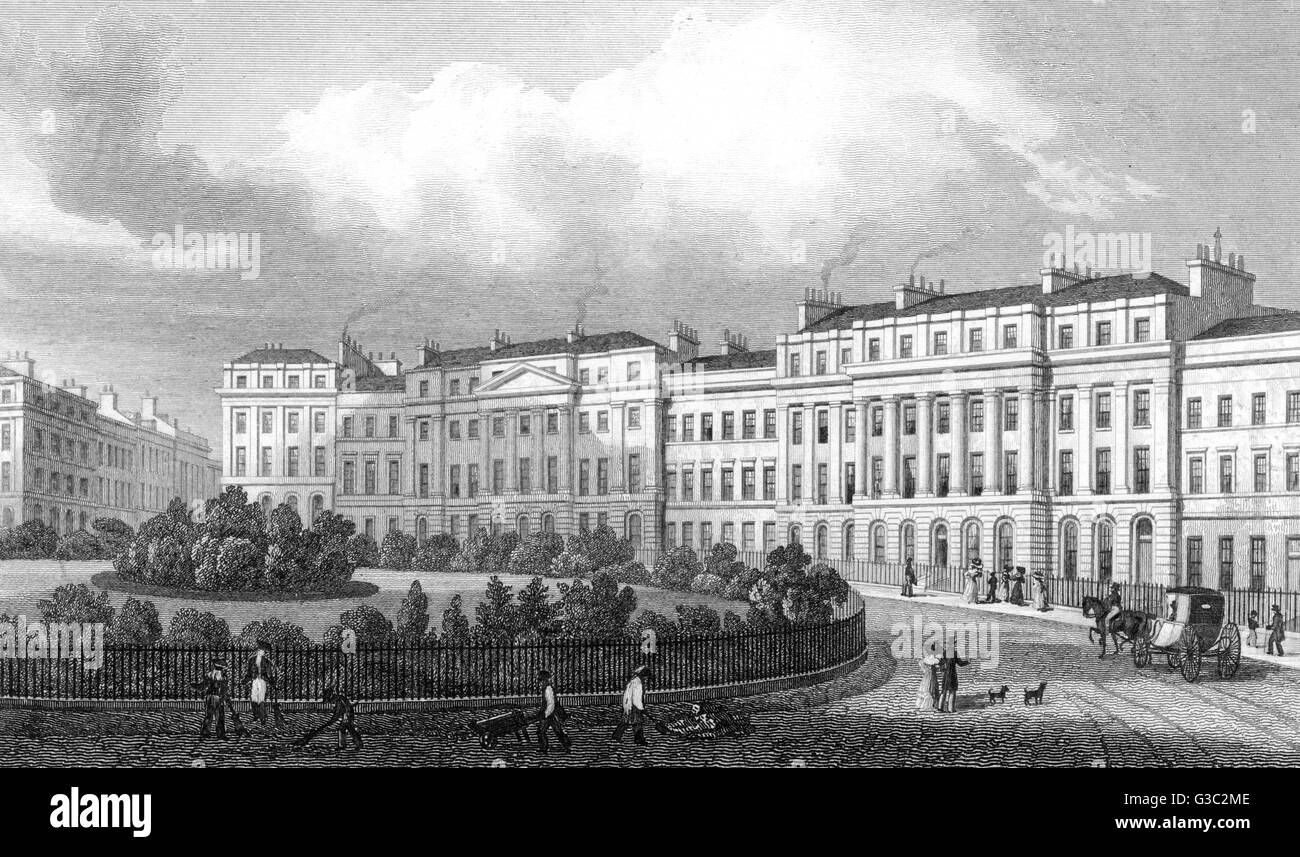 L'angle nord-ouest de Moray Place, Édimbourg. Date : 1829 Banque D'Images