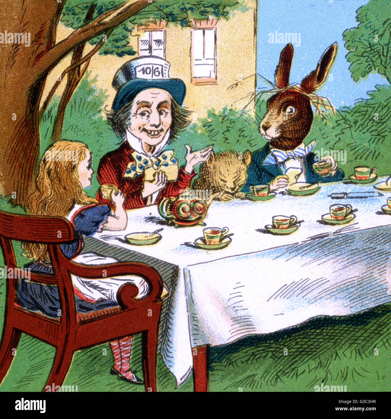 Alice au pays des merveilles, Mad Hatter's Tea Party Banque D'Images