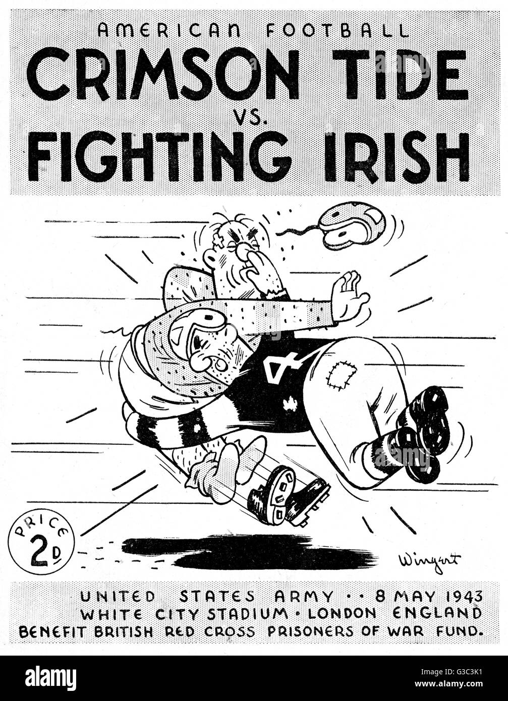 Dépliant, Cramoisi Tide contre Fighting Irish Banque D'Images