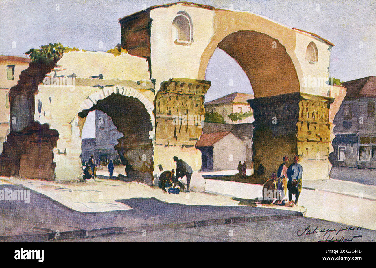 Thessalonique - Arche du Triumphal datant du 4th siècle de Galerius Banque D'Images