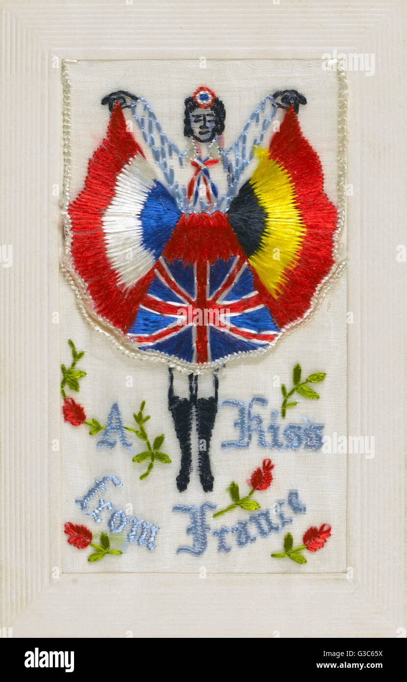 Guerre 1914-18 - militaria - WW1 - Souvenir From France - cpa gaufrée