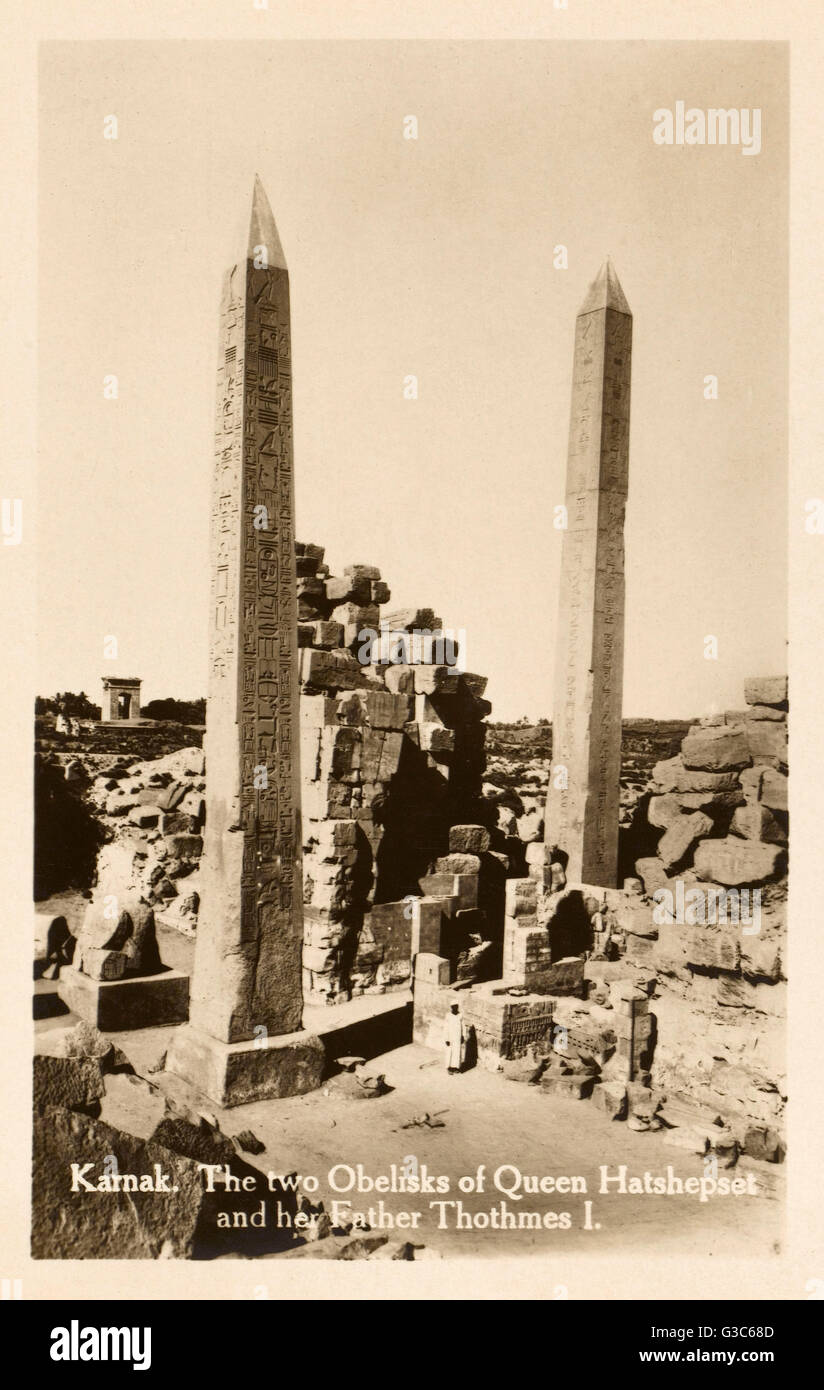 Karnak Temple Complex, Egypte - deux obélisks Banque D'Images