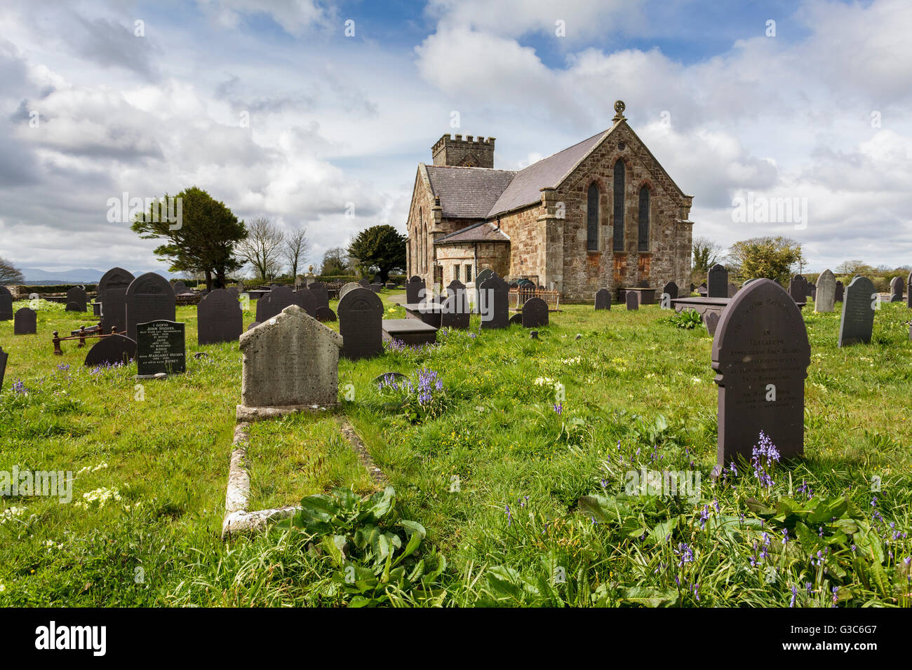 L'église St Nidan, Brynsiencyn, d'Anglesey, dans le nord du Pays de Galles Banque D'Images