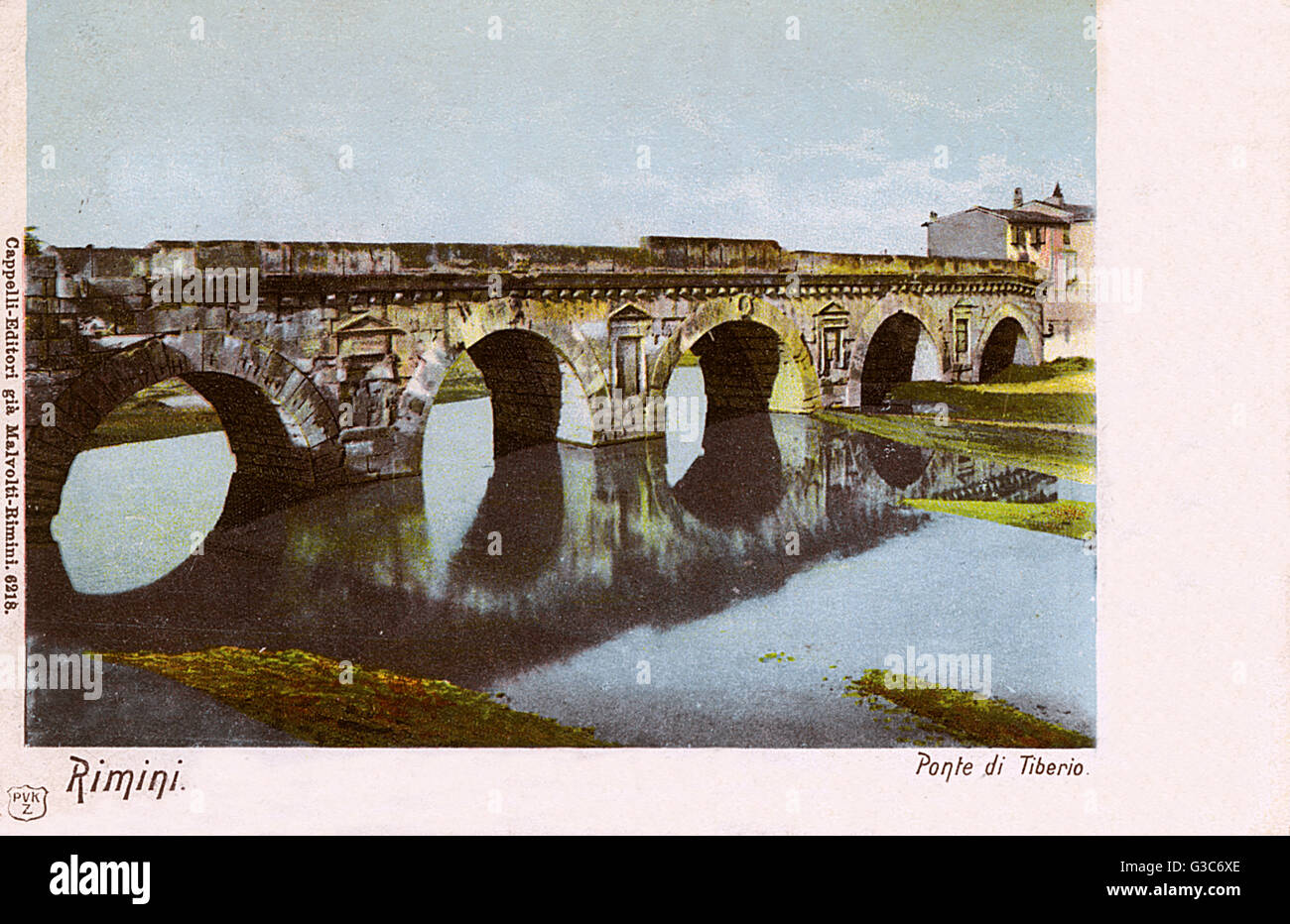 Le pont de Tibère, Rimini, Romagna, Italie Banque D'Images