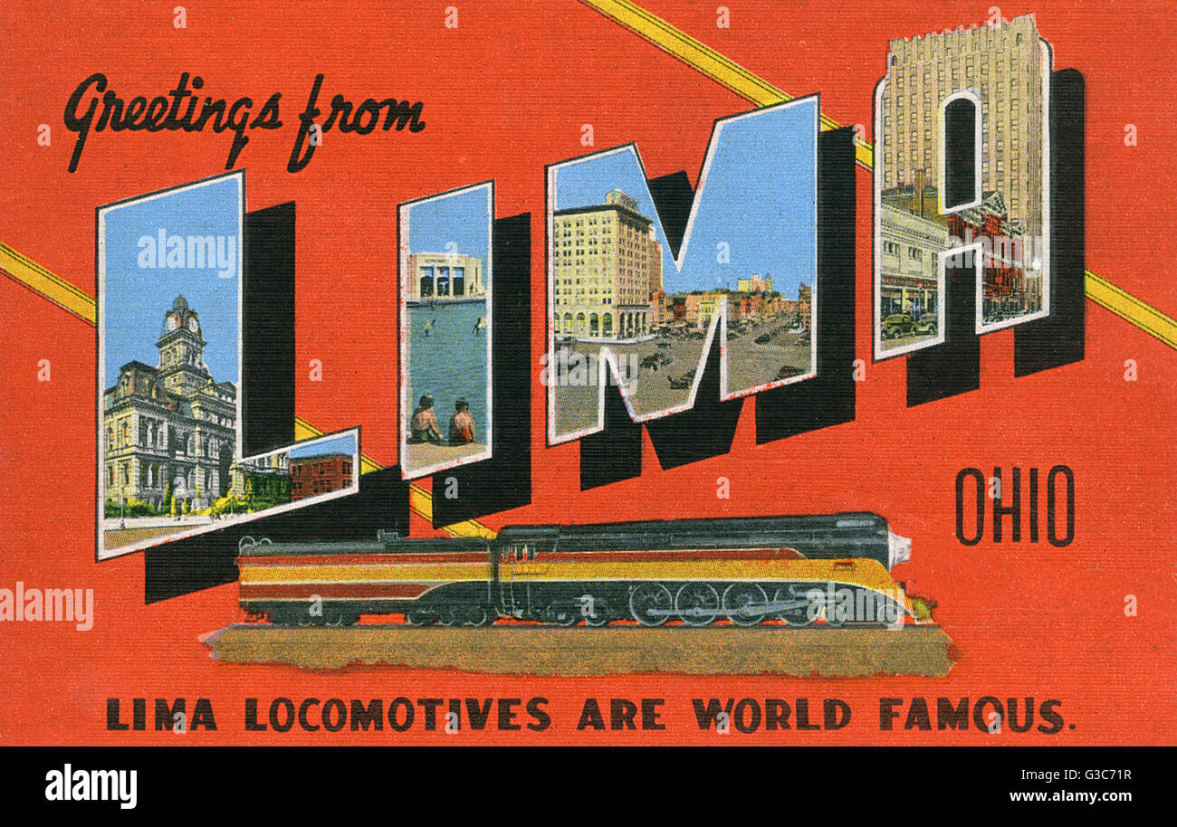 Carte de voeux de Lima, Ohio, Etats-Unis Banque D'Images