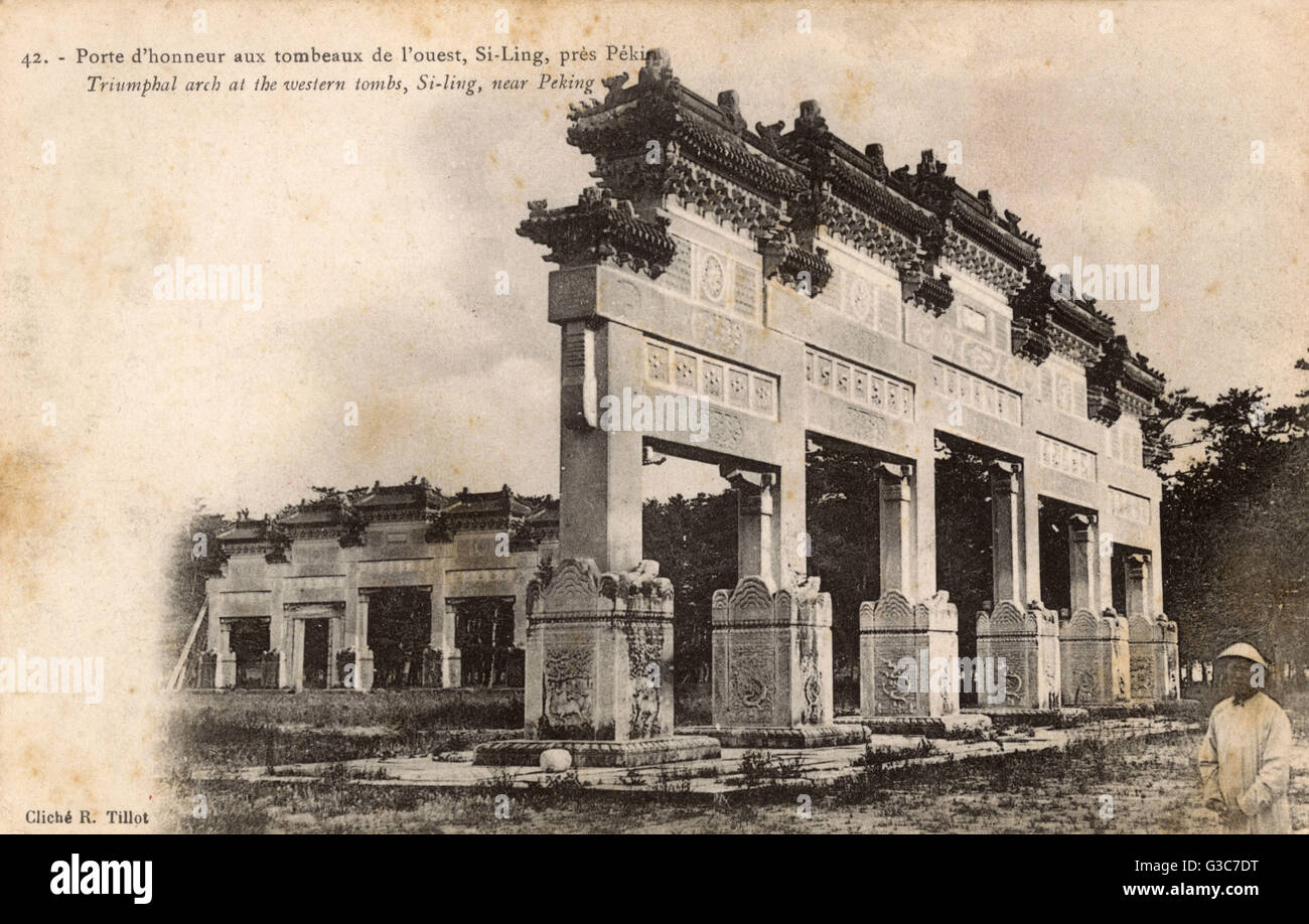 Les tombeaux du Qing occidental, comté de Yi, province de Hebei, Chine Banque D'Images