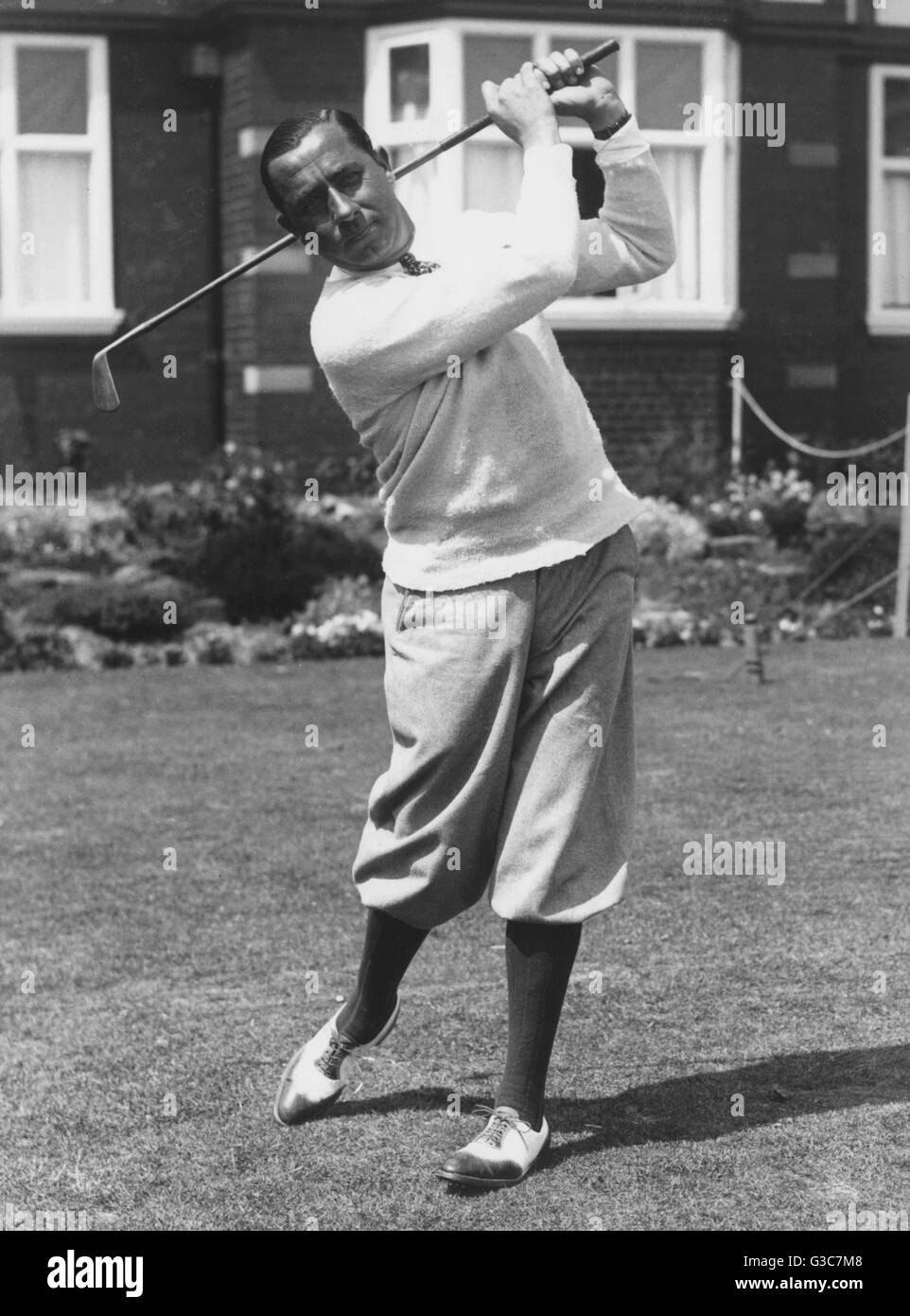 Charles Walter Hagen (1892-1969), golfeur professionnel américain, vu ici au Royal Lytham St Anne's golf course le 24 juin 1926. Date : 1926 Banque D'Images
