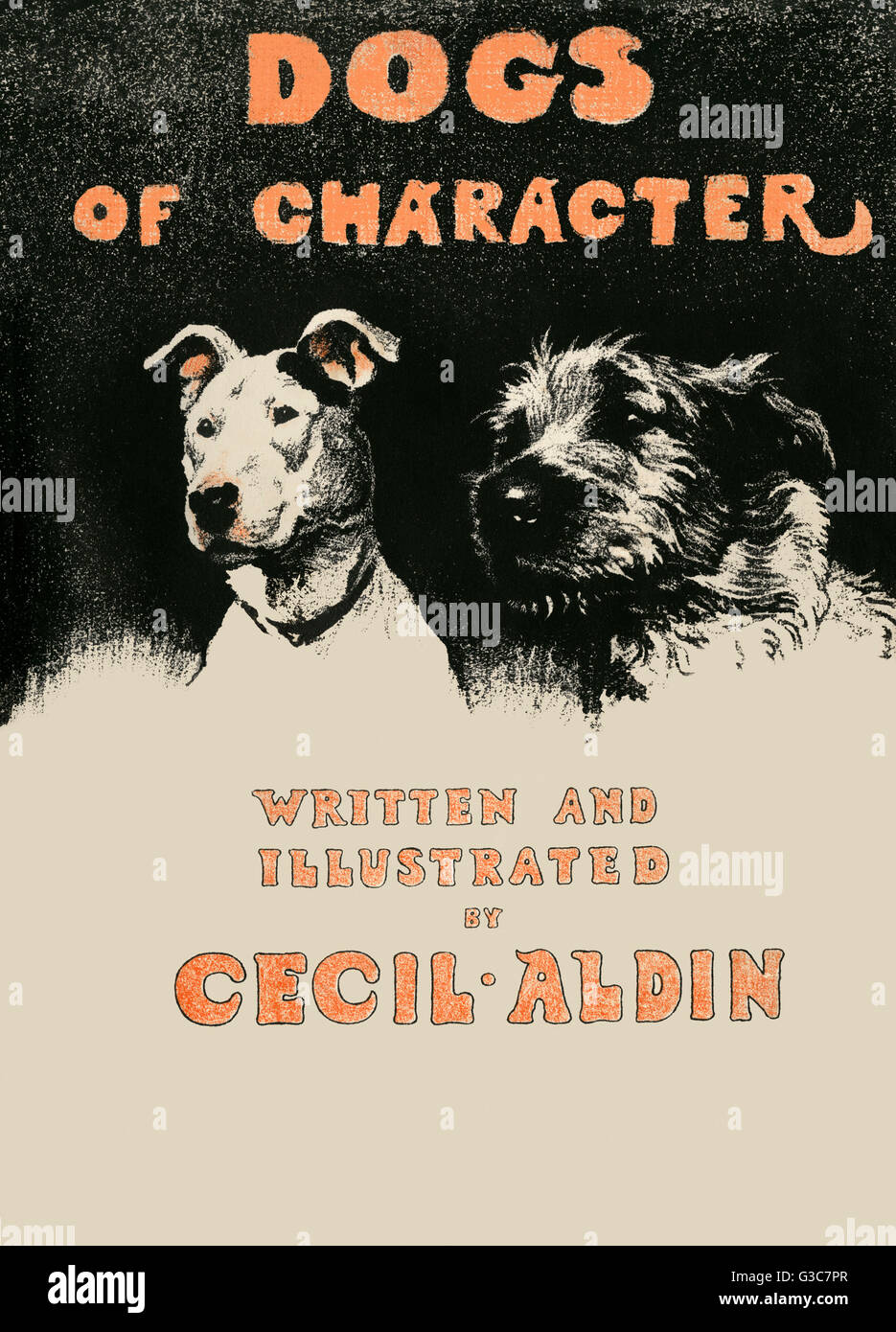 Couverture par Cecil Aldin, chiens de caractère Banque D'Images