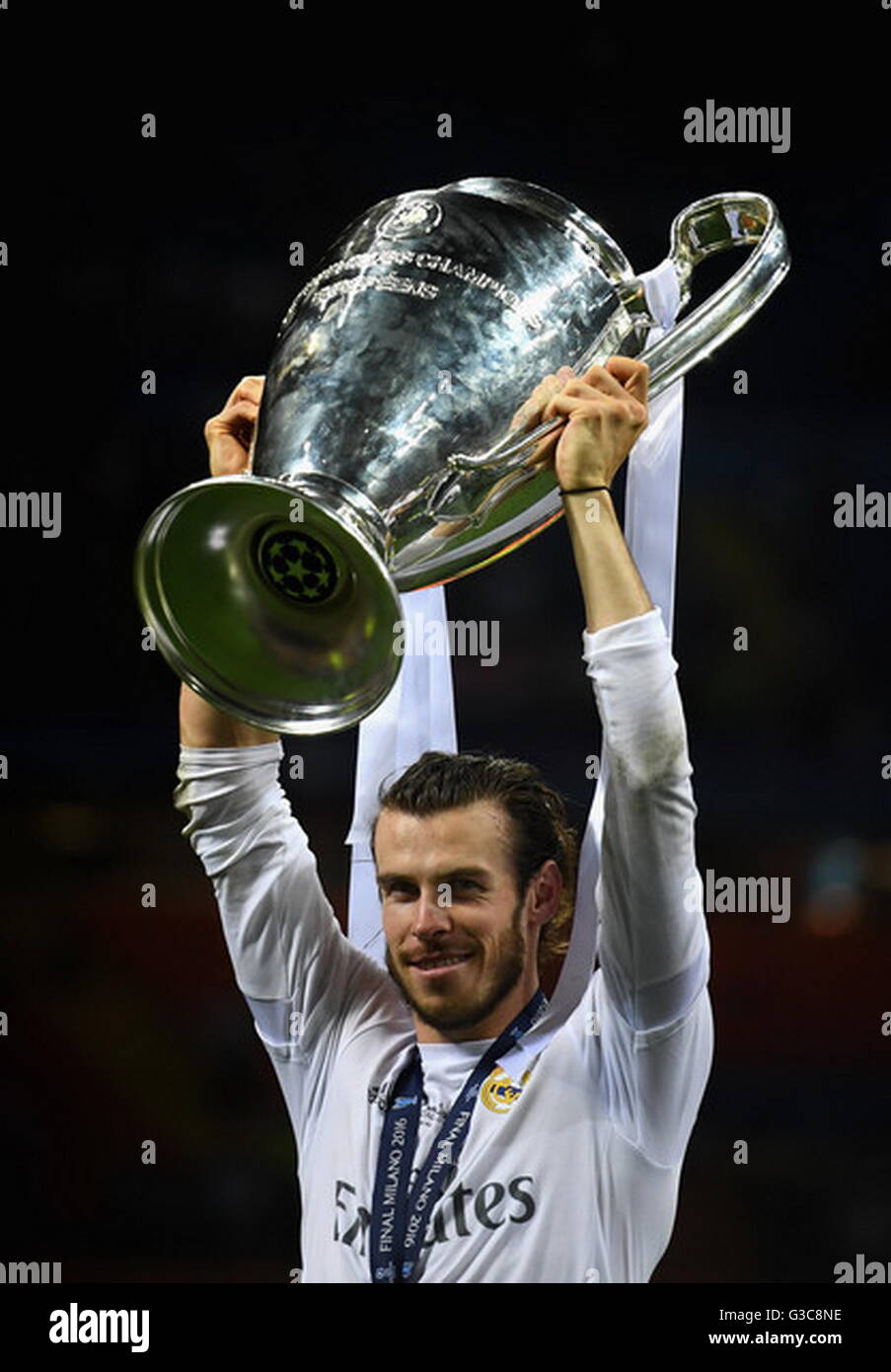 MILAN, ITALIE - 28 MAI : Gareth Bale en action lors de la dernière ligue des champions Real Madrid - Atlético Madrid à San Siro, Banque D'Images