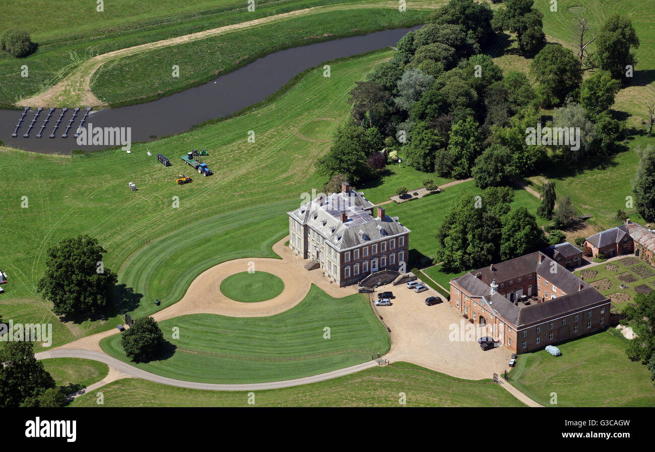 Vue aérienne de Stanford Hall près de Stanford-upon-Avon, dans le Leicestershire, UK Banque D'Images