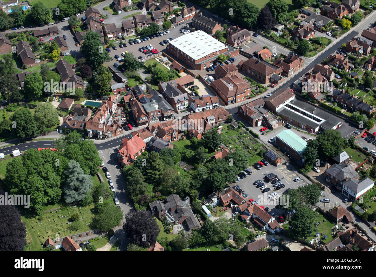 Vue aérienne de Goring-on-Thames, dans l'Oxfordshire, UK Banque D'Images