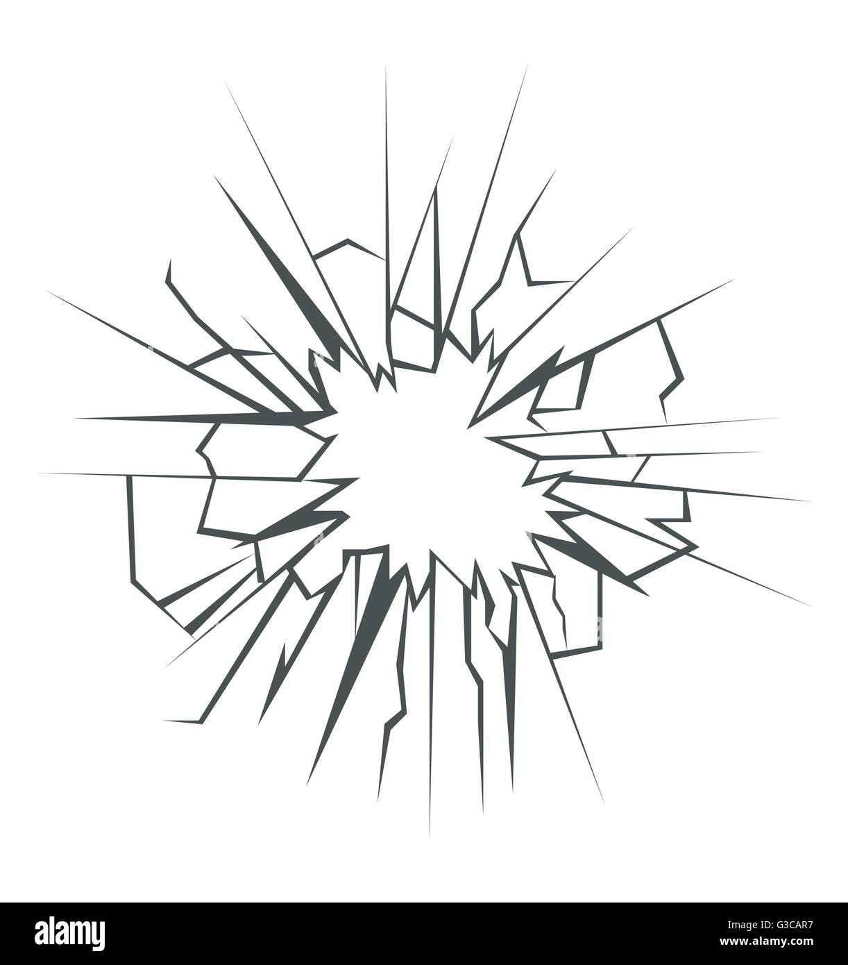 Verre concassé à la main, vector illustration Illustration de Vecteur