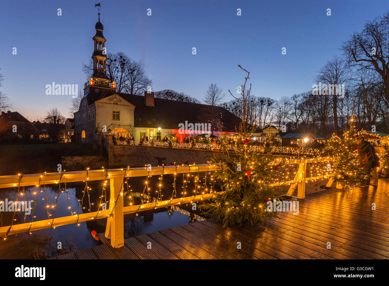 Dépendances, marché de Noël au château et de Dornum, Frise Orientale, Banque D'Images