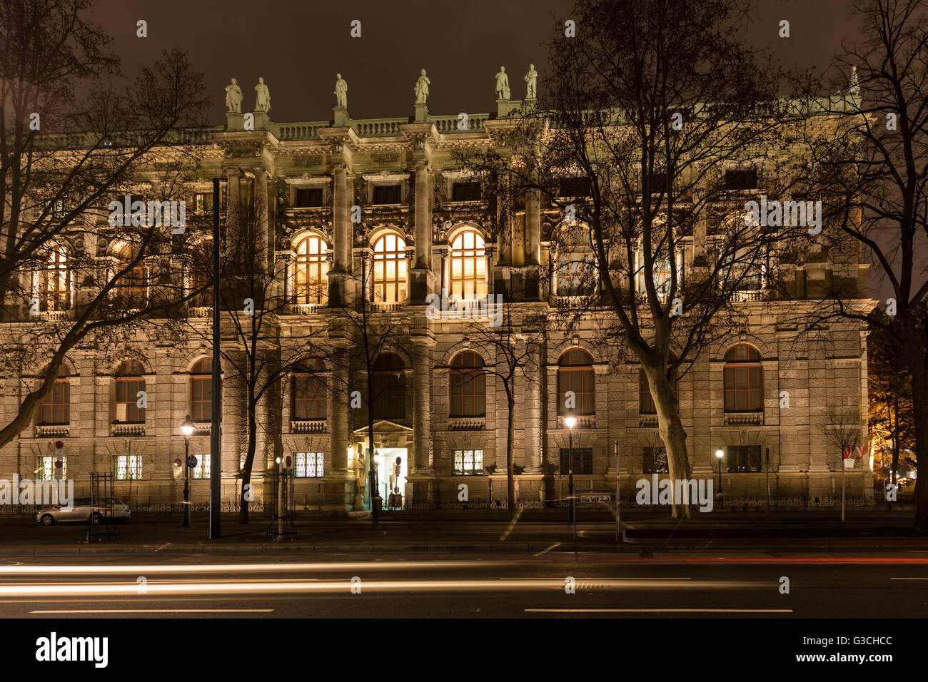 Ring de Vienne la nuit, l'Autriche, Vienne, trafic, transport, transport Banque D'Images