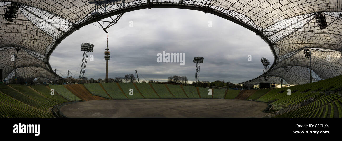 Stade olympique vide, Munich, Allemagne Banque D'Images