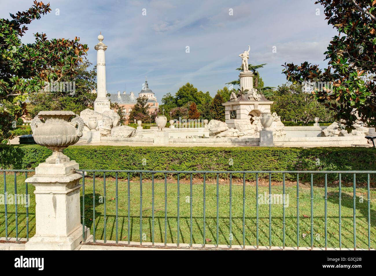 Les jardins du palais, Palacio Real de Aranjuez, palais du roi, Aranjuez, Espagne, Europe Banque D'Images