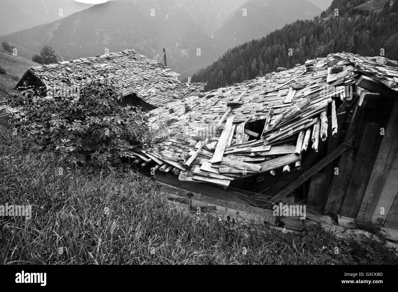 Ferme de montagne pourri Banque D'Images