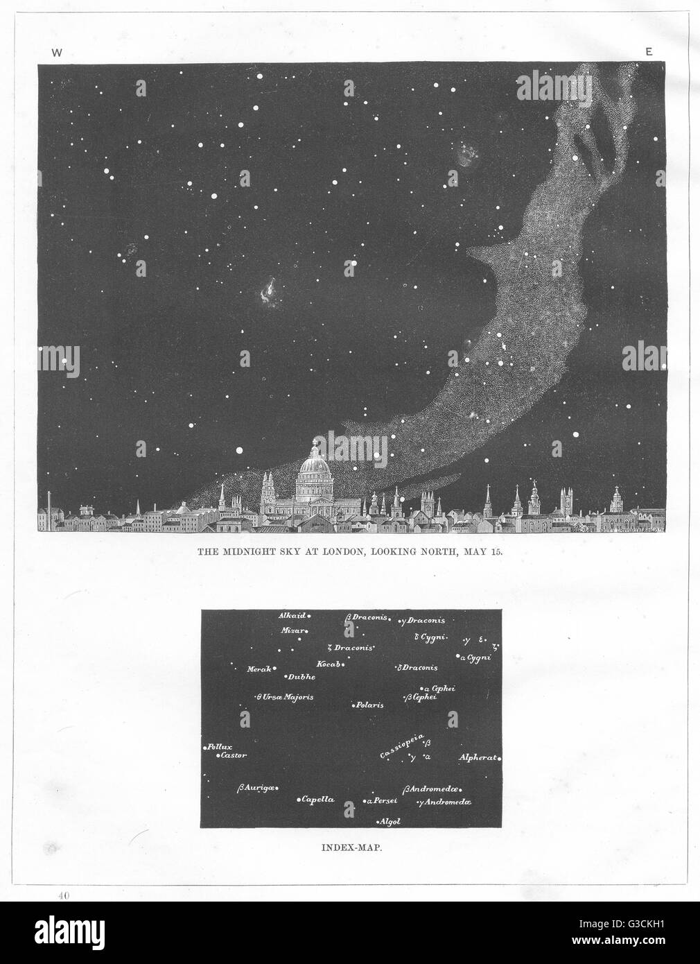 Le ciel obscur à Londres : vers le nord, le 15 mai. St Paul's, old print 1869 Banque D'Images