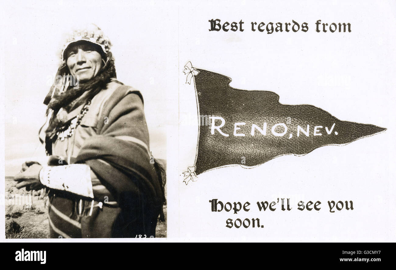 Carte de voeux de Reno, Nevada, Etats-Unis Banque D'Images