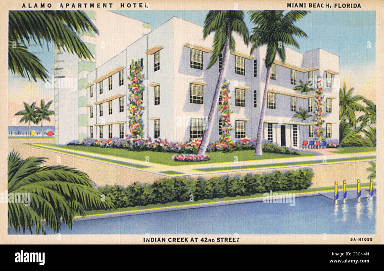 Alamo Apartment Hotel, Miami Beach, Floride, États-Unis Banque D'Images