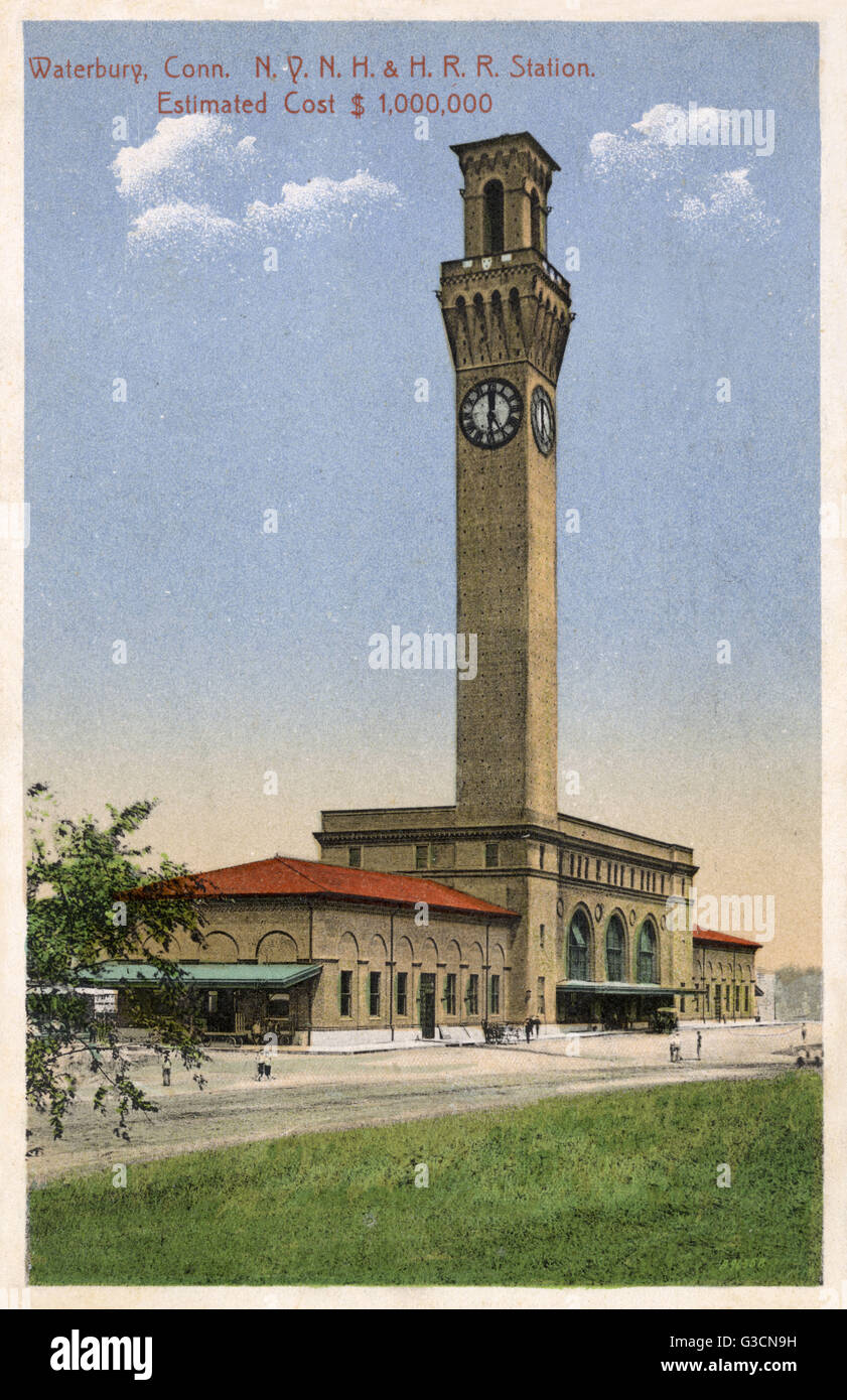 Waterbury Union Station, Waterbury, Connecticut, États-Unis Banque D'Images