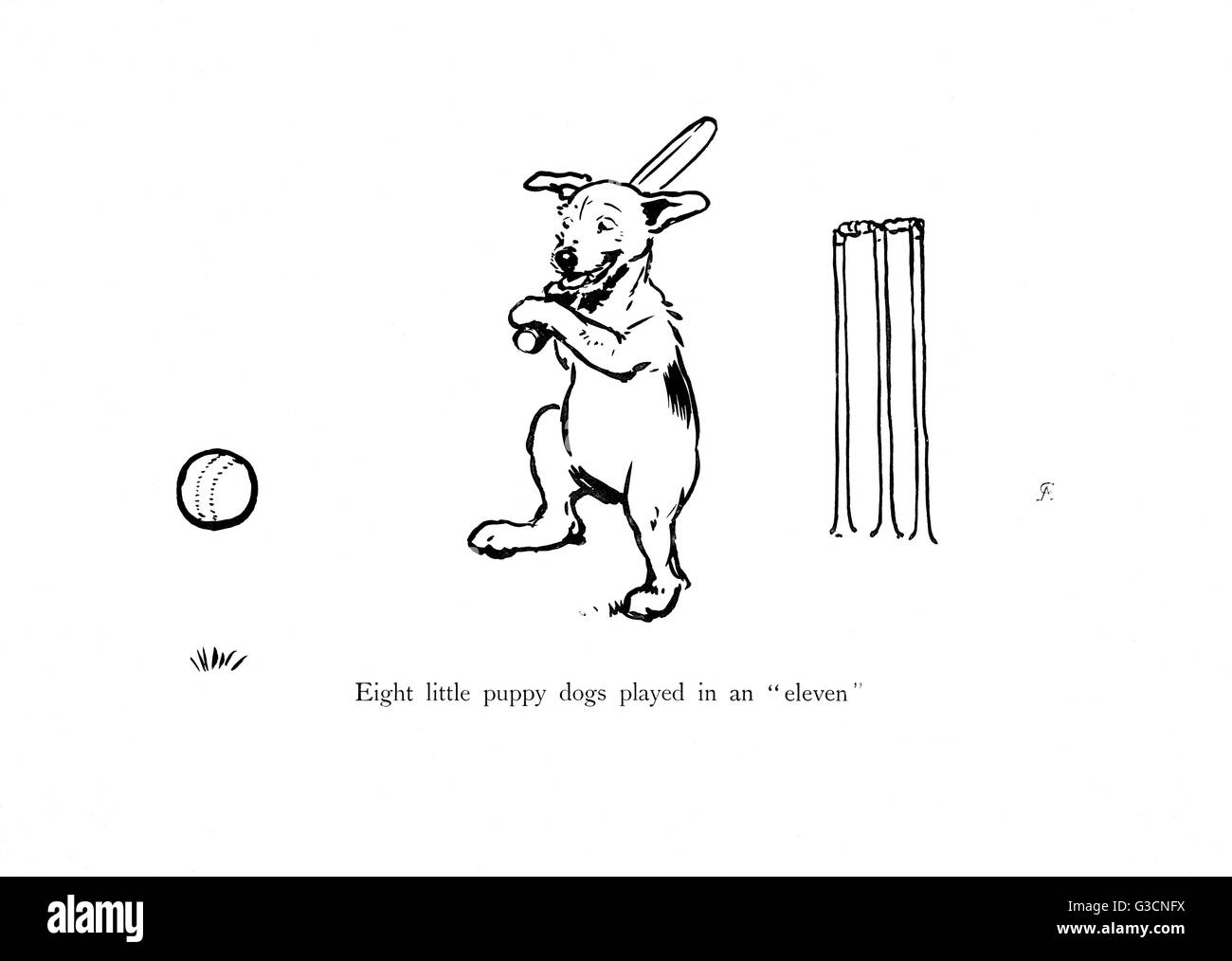 Illustration par Cecil Aldin, dix petits chiens de chiots Banque D'Images