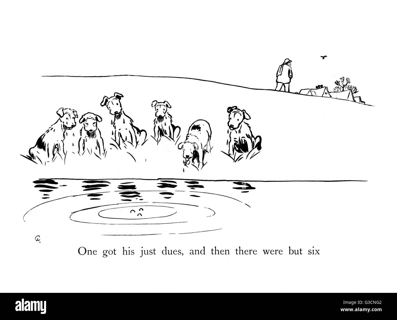 Illustration par Cecil Aldin, dix petits chiens de chiots Banque D'Images